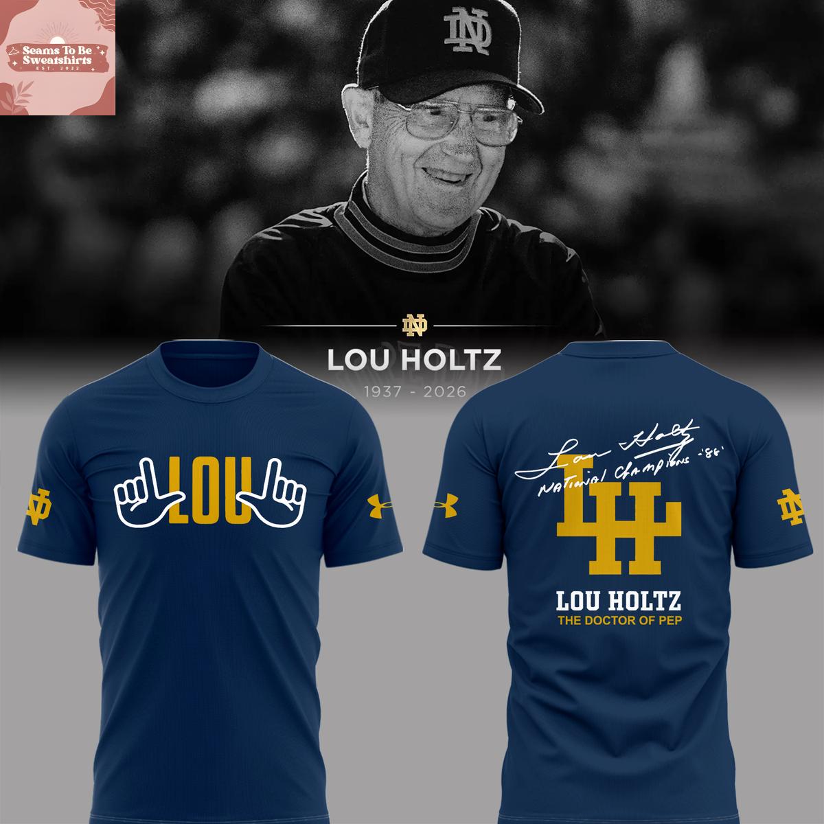 Notre Dame Fighting Irish In Memories Of Lou Holtz 2026 Hoodie T-Shirt