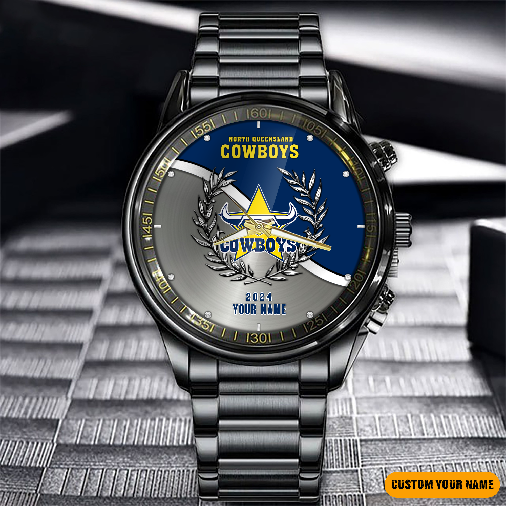 NQ Cowboys Black Fashion Watch Custom Your Name V1