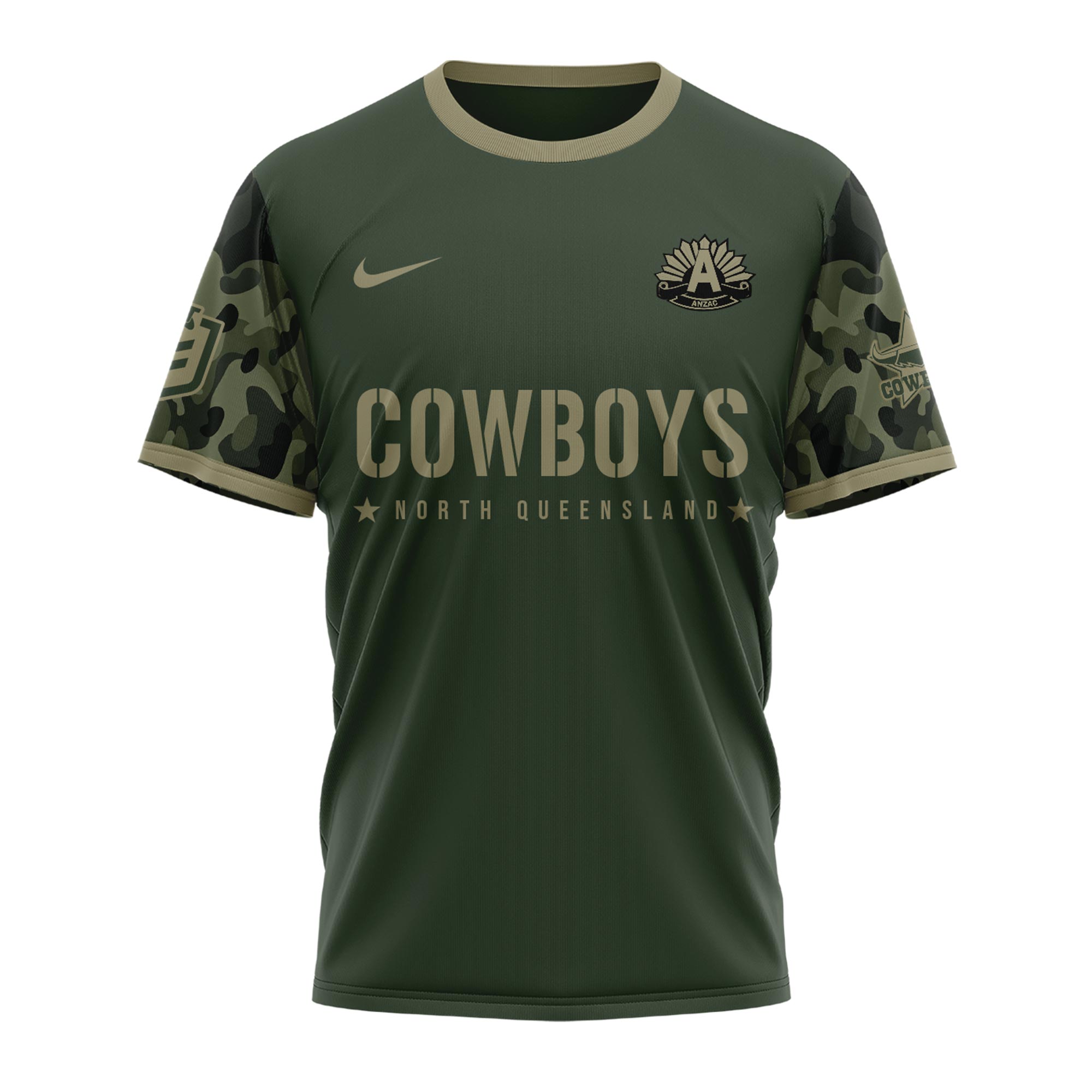 NQ Cowboys x Anzac Day Tshirt 2025