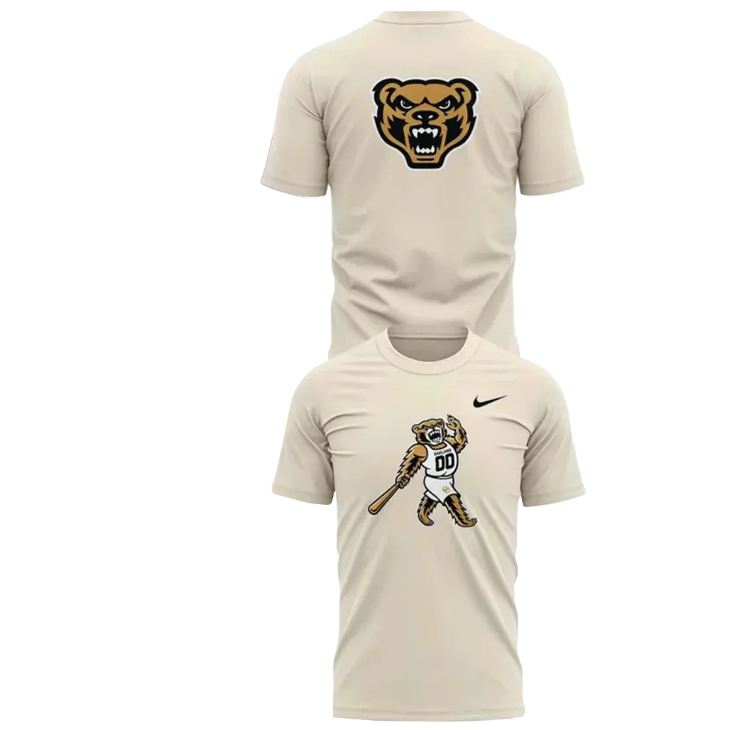 Oakland University Baseball Retro Mascot Shirt