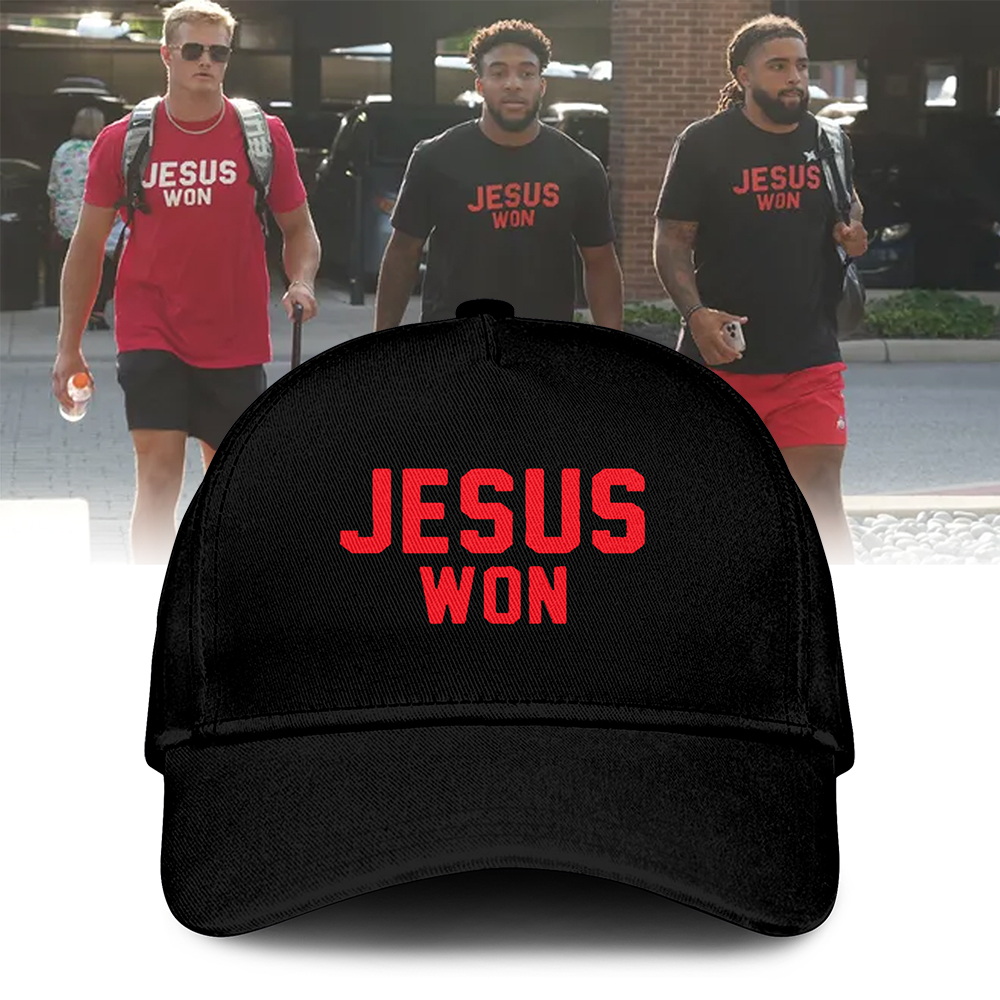 Ohio State Football Tshirt Black JESUS WON