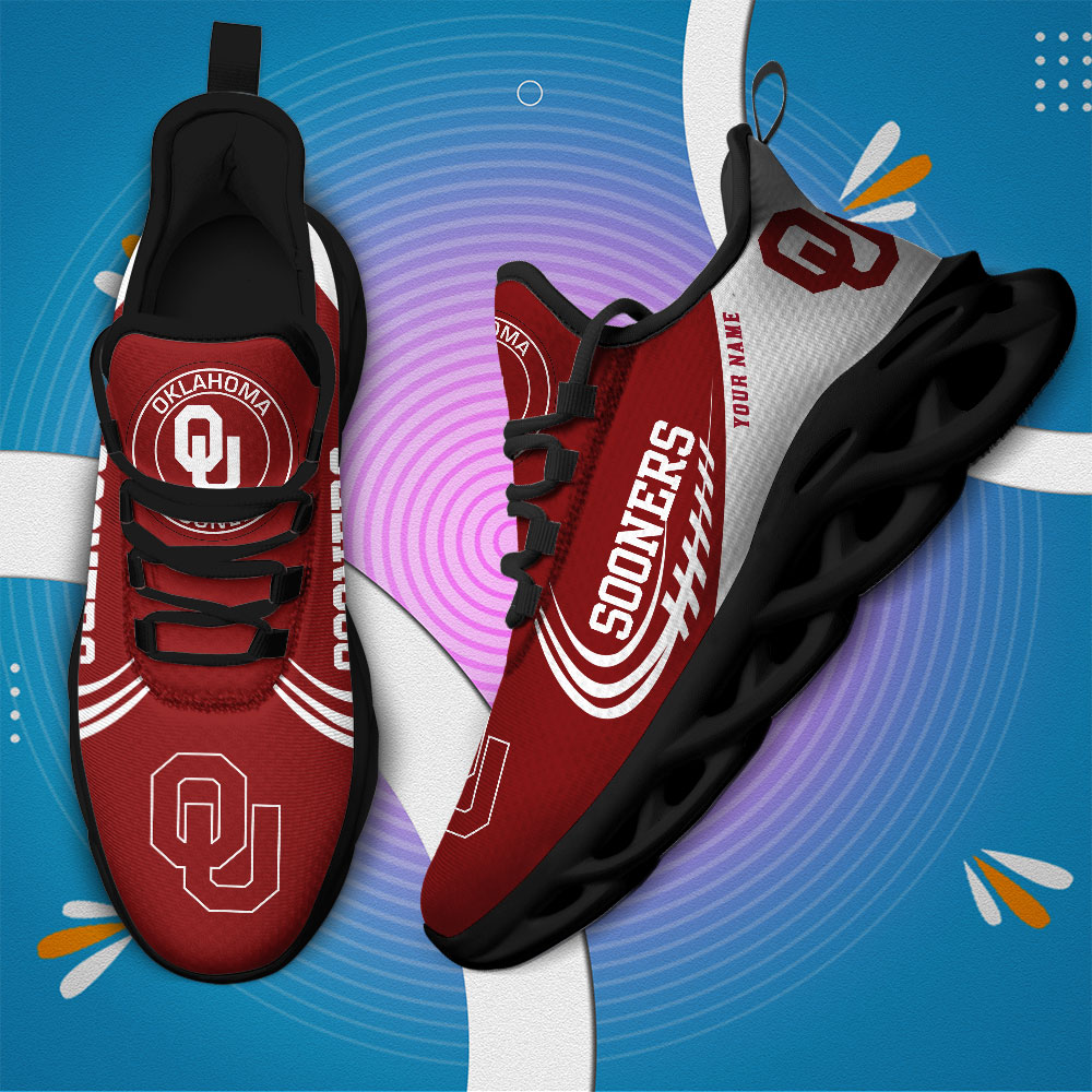 Oklahoma Sooners PERSONALIZED MAX SOUL SHOES T1