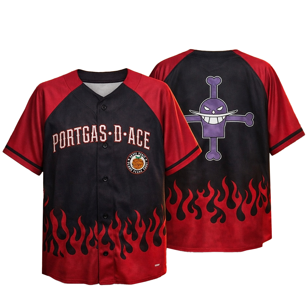 One Piece Portgas D Ace Baseball Jersey