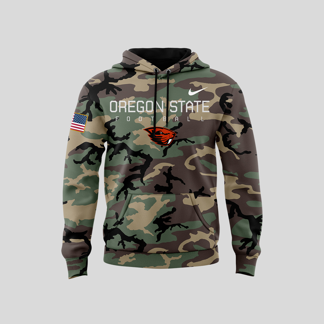 Oregon State Beavers football Camo Salute to Service Club Fleece Pullover Hoodie
