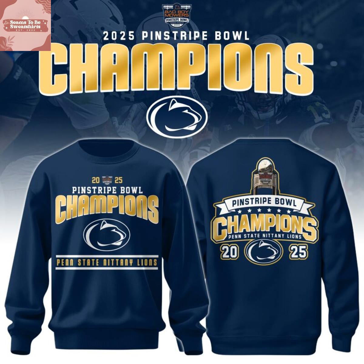 Penn State Nittany Lions Pinstripe Bowl Champions 2025 Hoodie Shirt