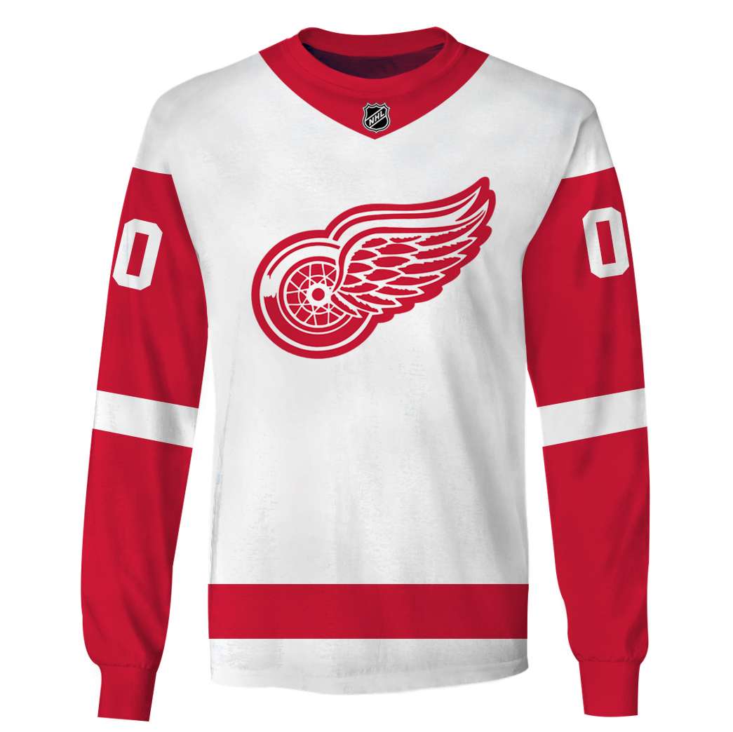 Personalized Detroit Red Wings custom name and number 3d full printing hoodie