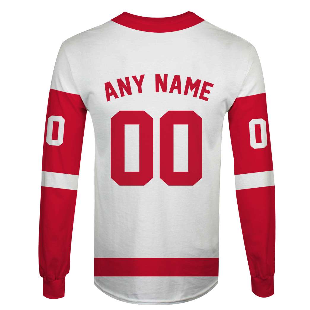 Personalized Detroit Red Wings custom name and number 3d full printing hoodie