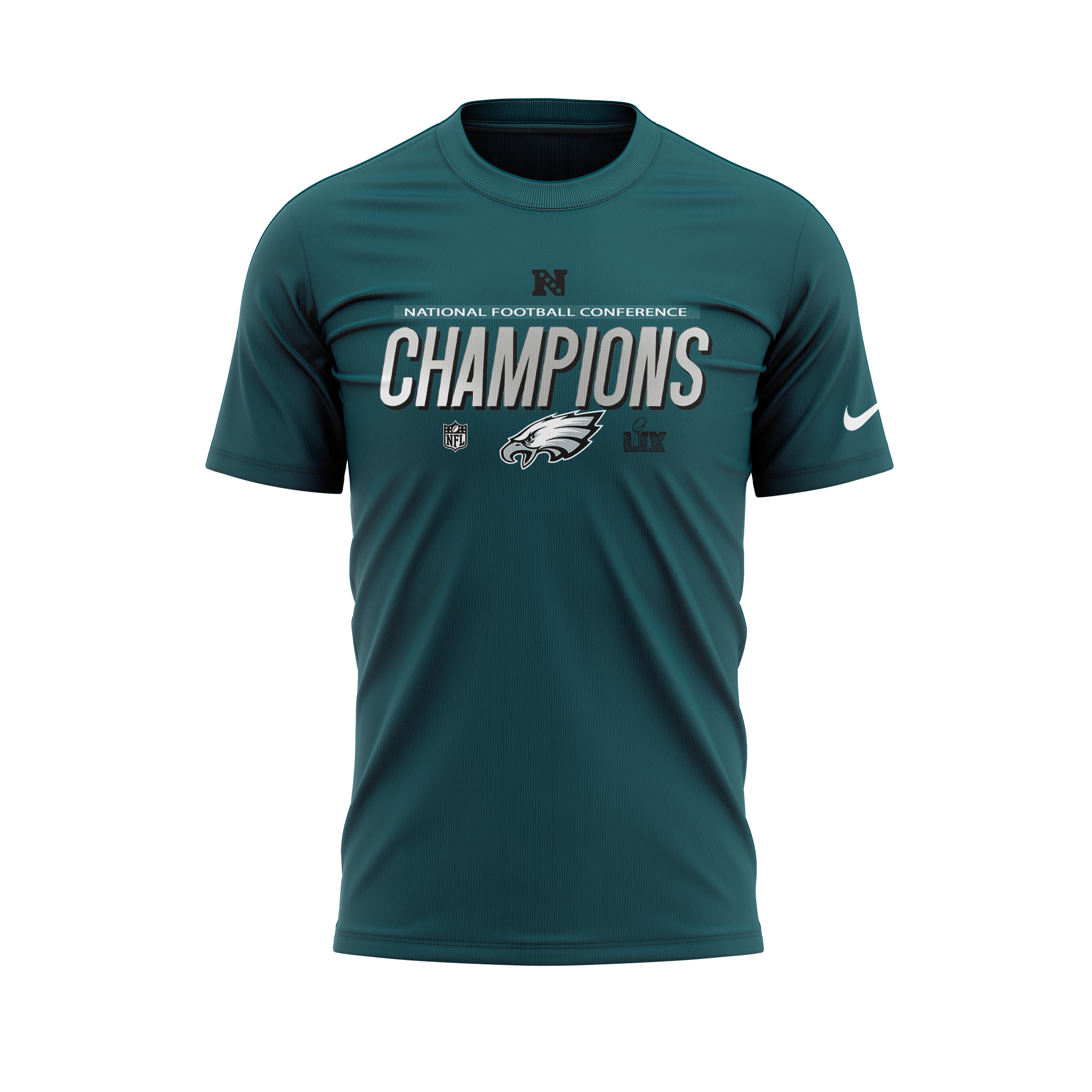 Philadelphia Eagles 2024 NFC Champions Locker Room Trophy Collection T-shirt