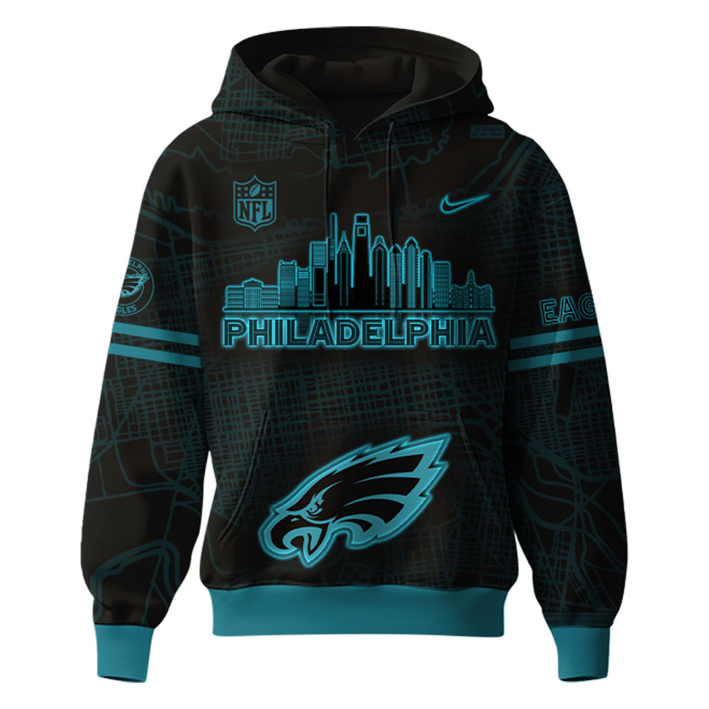 Philadelphia Eagles 2025 Back In Black Hoodie