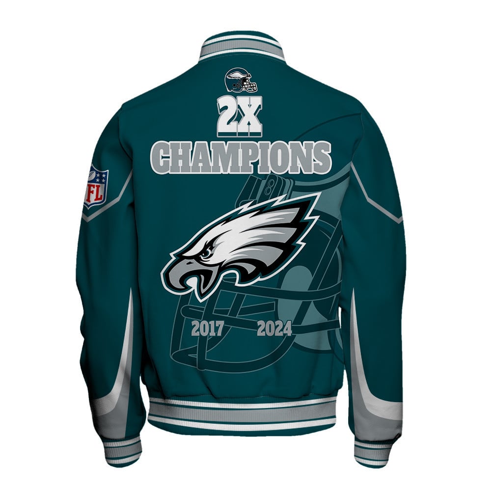Philadelphia Eagles 2X Super Bowl Champions Style Varsity Jacket