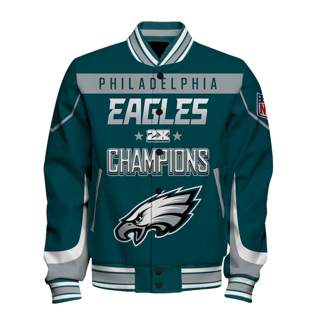 Philadelphia Eagles 2X Super Bowl Champions Style Varsity Jacket