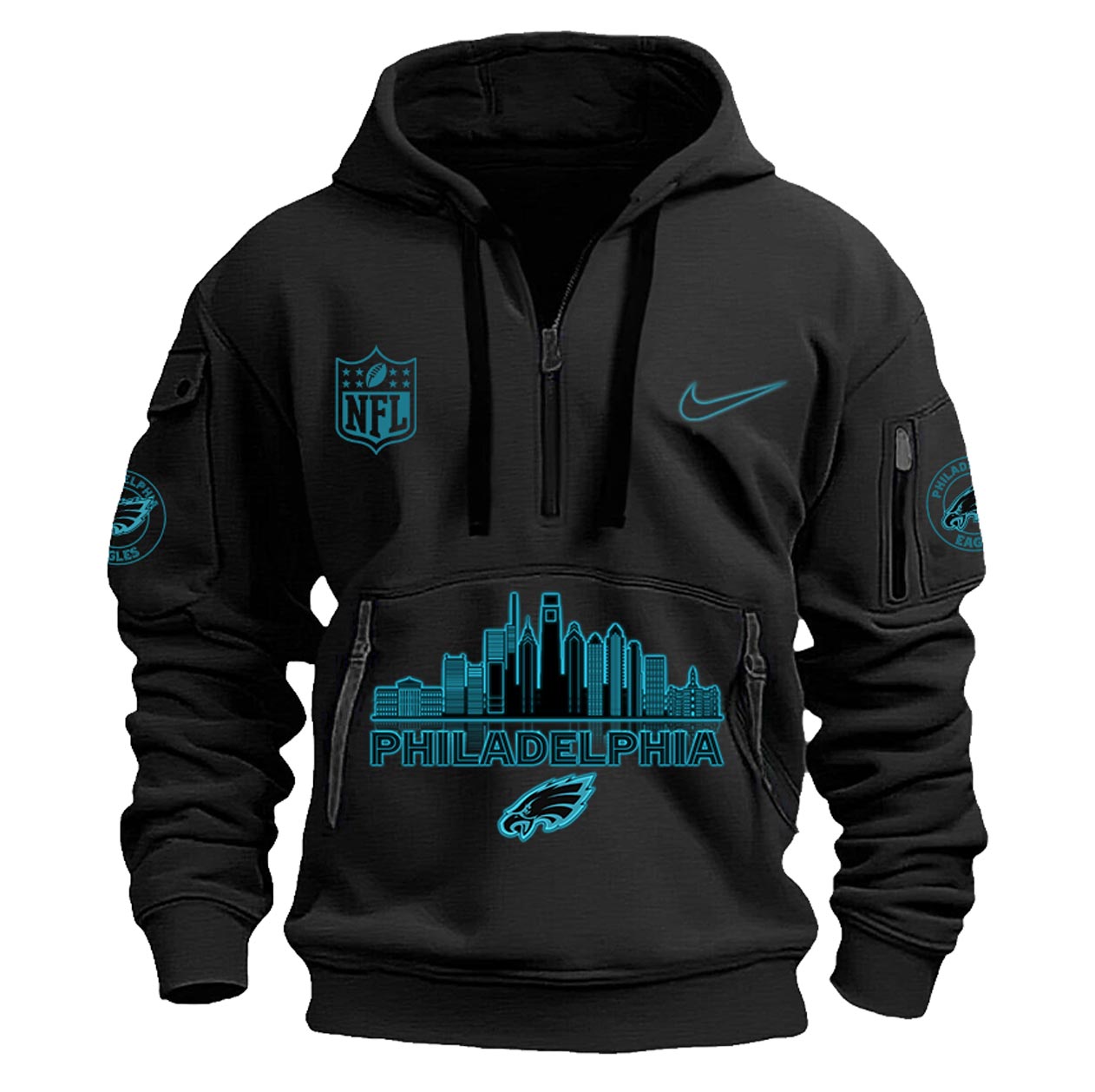 Philadelphia Eagles ALL BLACK Hoodie Limited
