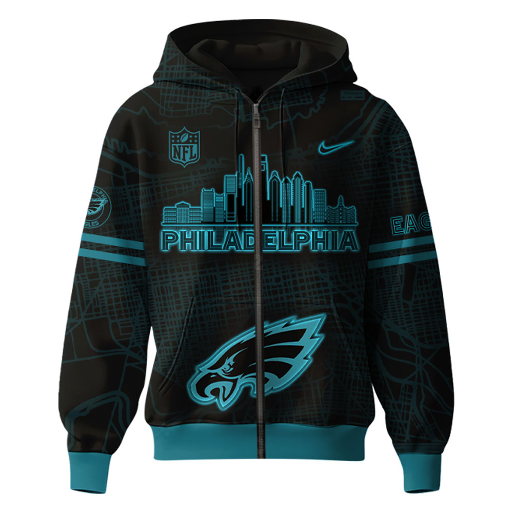 Philadelphia Eagles ALL BLACK ZipHoodie
