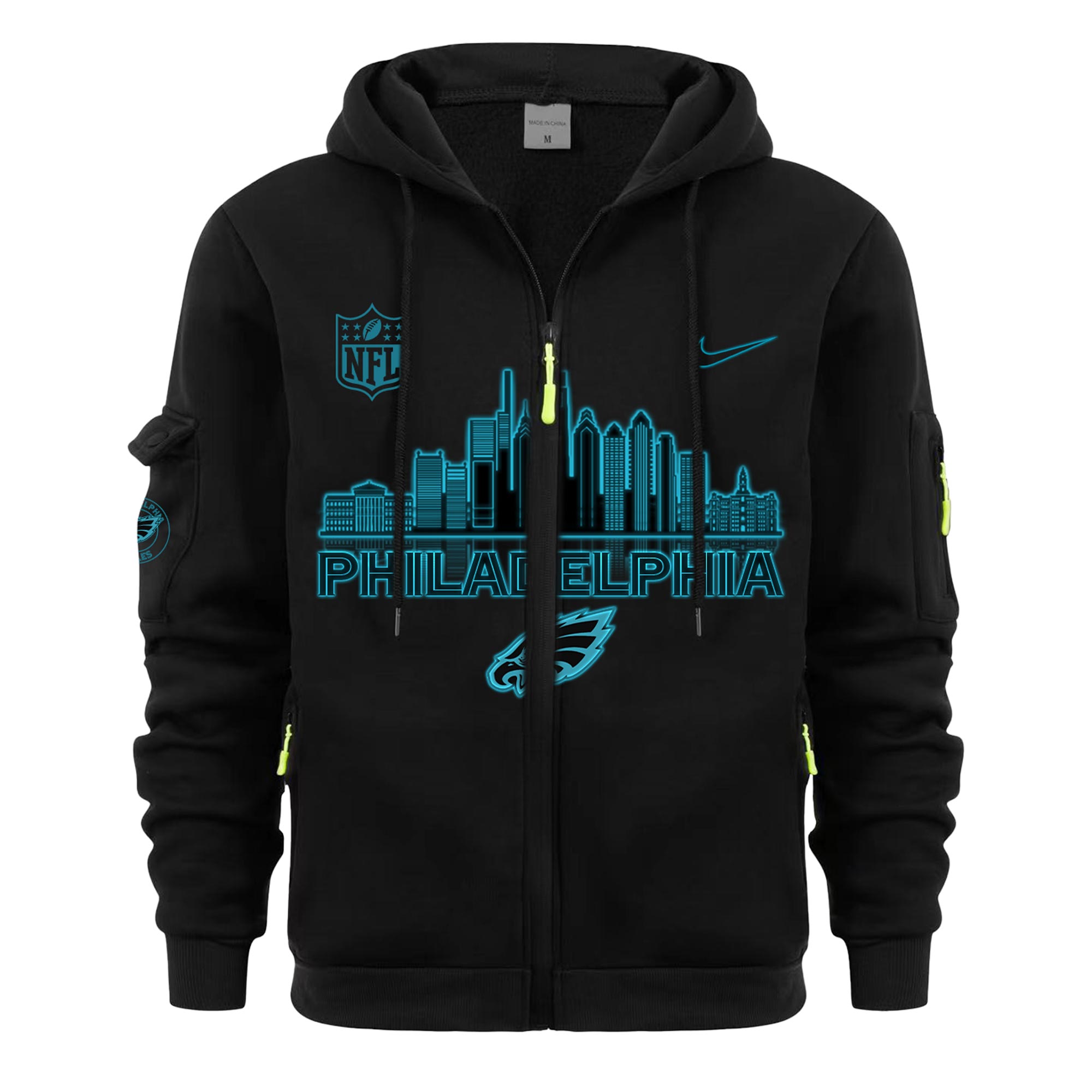 Philadelphia Eagles ALL BLACK ZipHoodie Limited