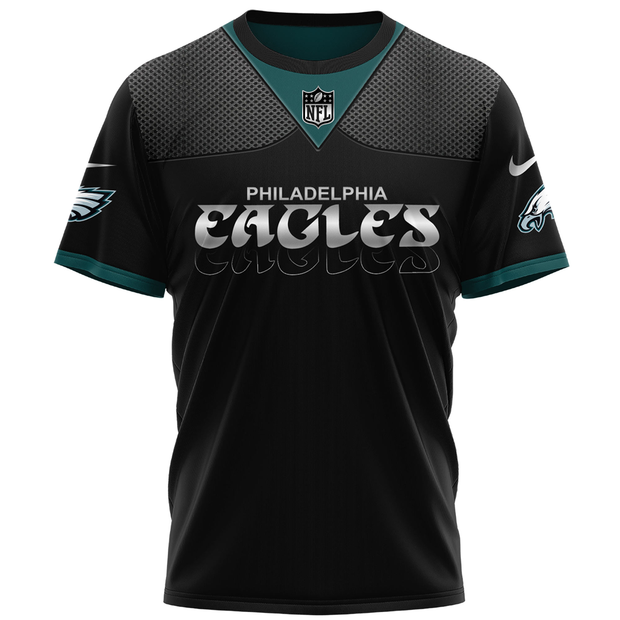 Philadelphia Eagles Carbon Black Fashion Game TShirts 2025
