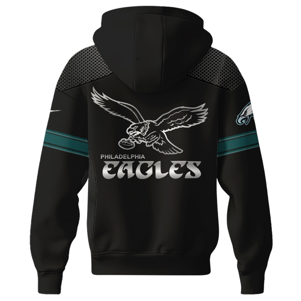 Philadelphia Eagles Carbon Black Fashion Game Zip Hoodie 2025
