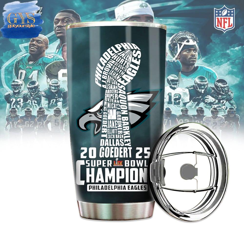 Philadelphia Eagles Champions Super Bowl LIX Tumbler