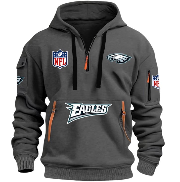 Philadelphia Eagles - HOODIE HALF ZIPPER - QTA405111349