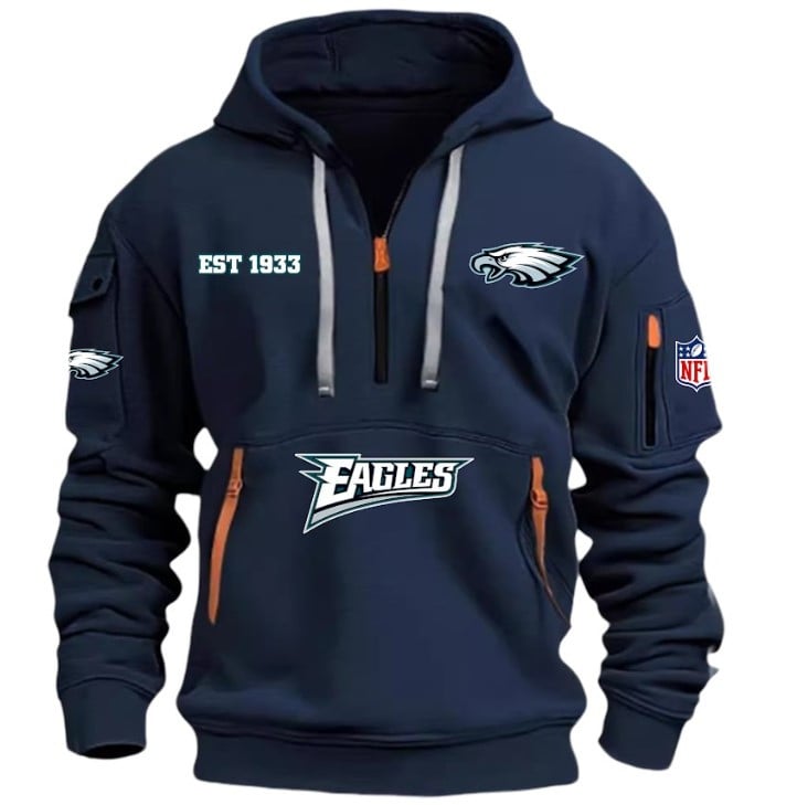 Philadelphia Eagles - HOODIE HALF ZIPPER - QTA405111357