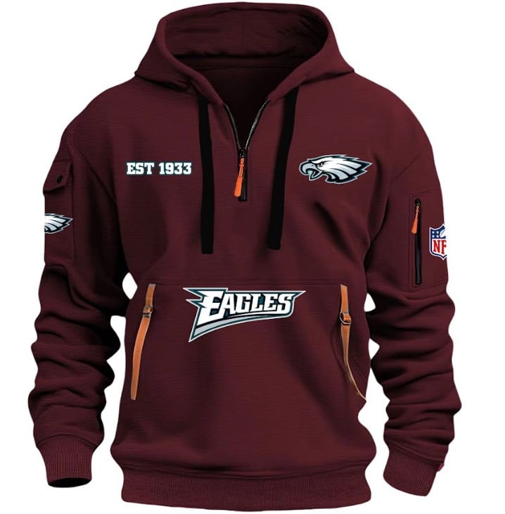 Philadelphia Eagles - HOODIE HALF ZIPPER - QTA405111357
