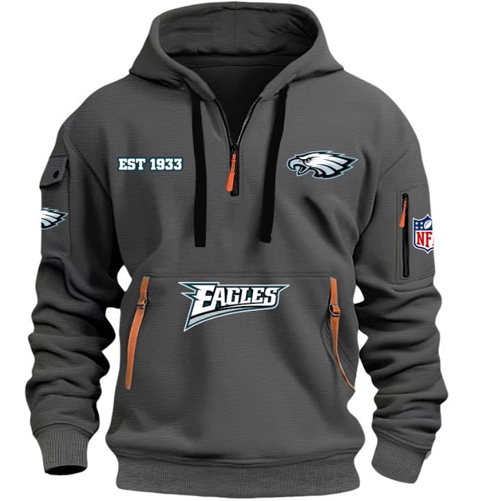 Philadelphia Eagles - HOODIE HALF ZIPPER - QTA405111357