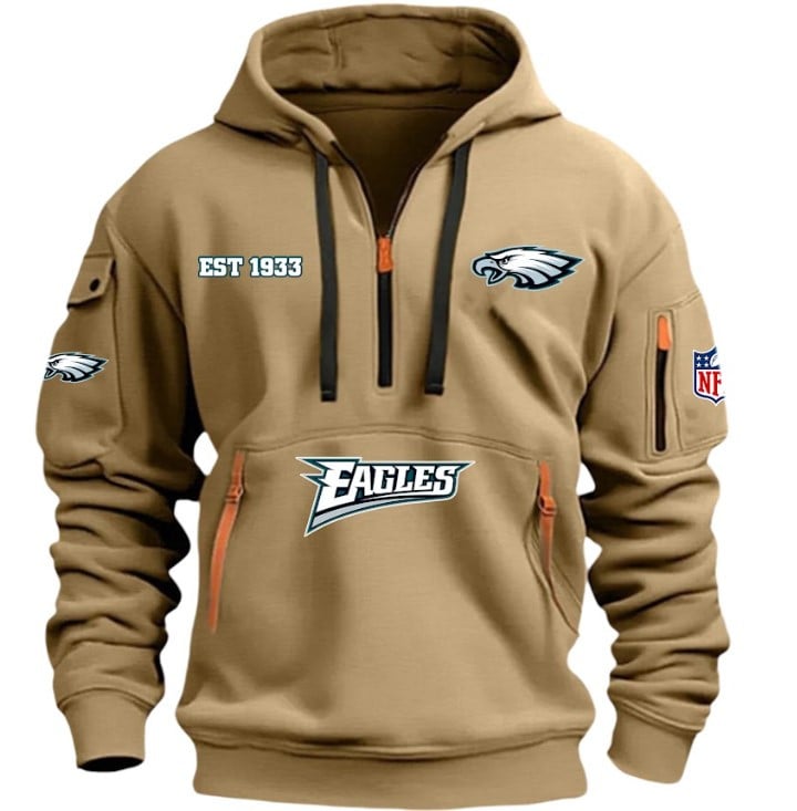 Philadelphia Eagles - HOODIE HALF ZIPPER - QTA405111357