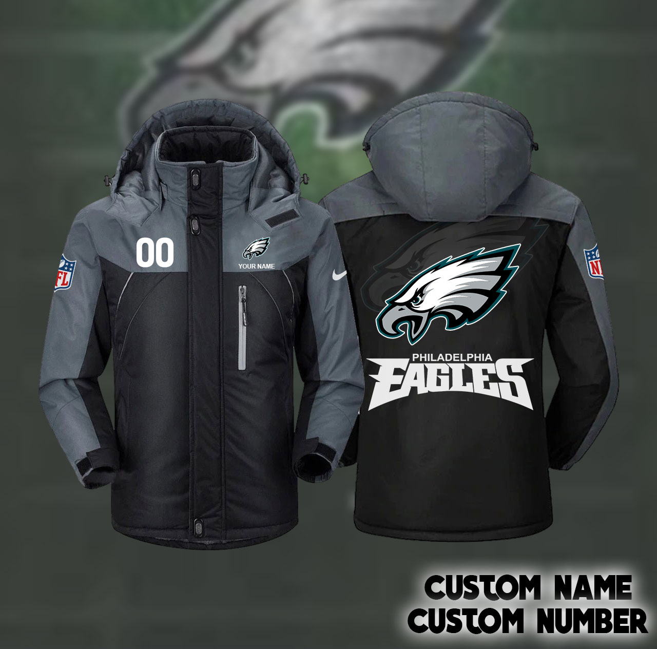 Philadelphia Eagles Interchange Jacket Personalized 01