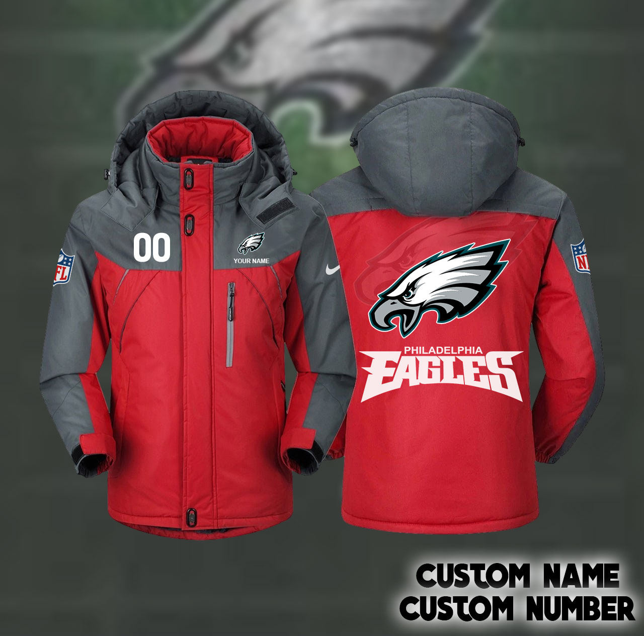 Philadelphia Eagles Interchange Jacket Personalized 01