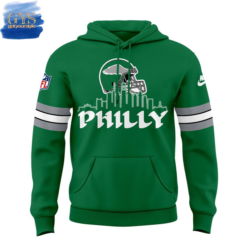 Philadelphia Eagles Kelly Green Threads Hoodie