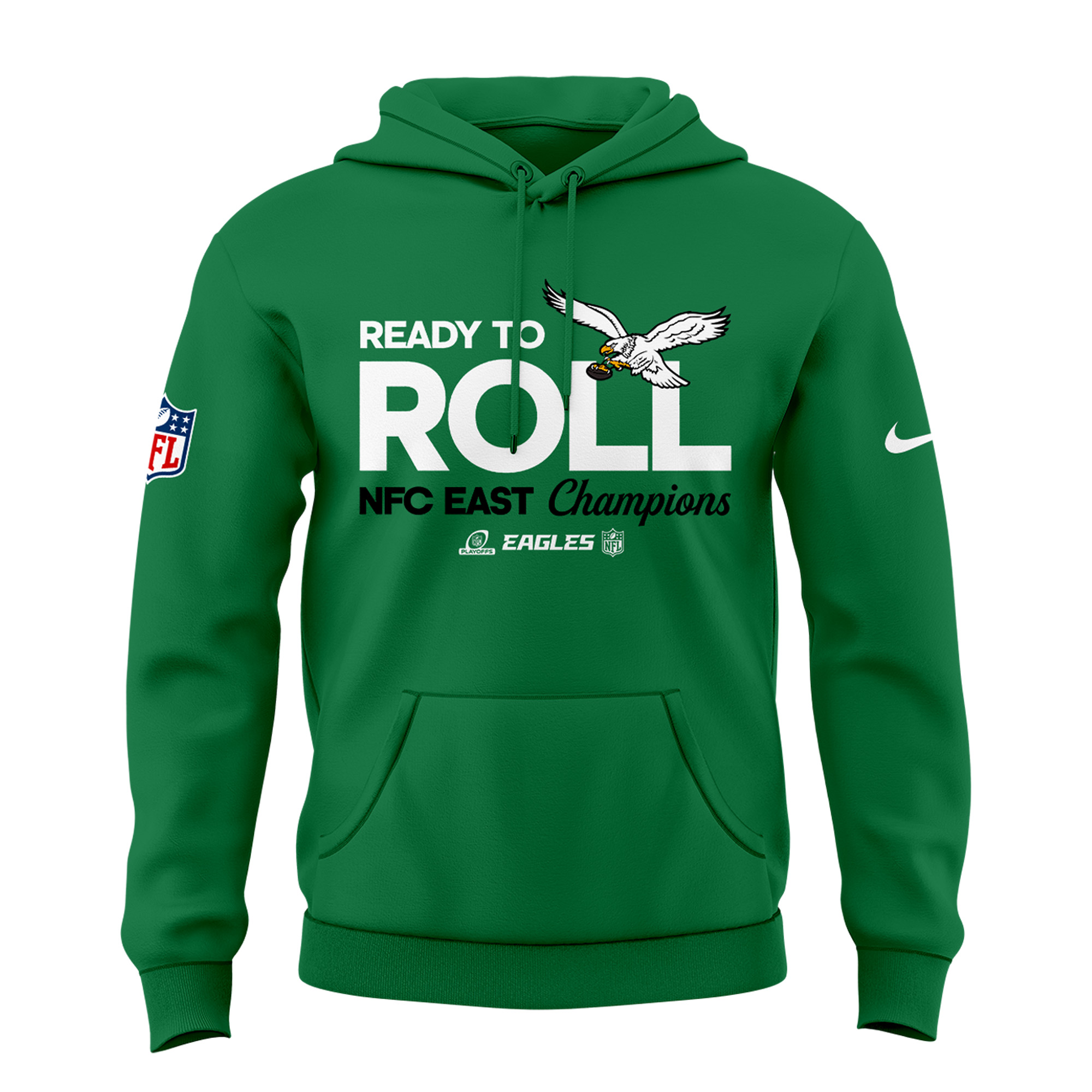 Philadelphia Eagles NFC EAST CHAMPIONS Kelly Green Hoodie 2024