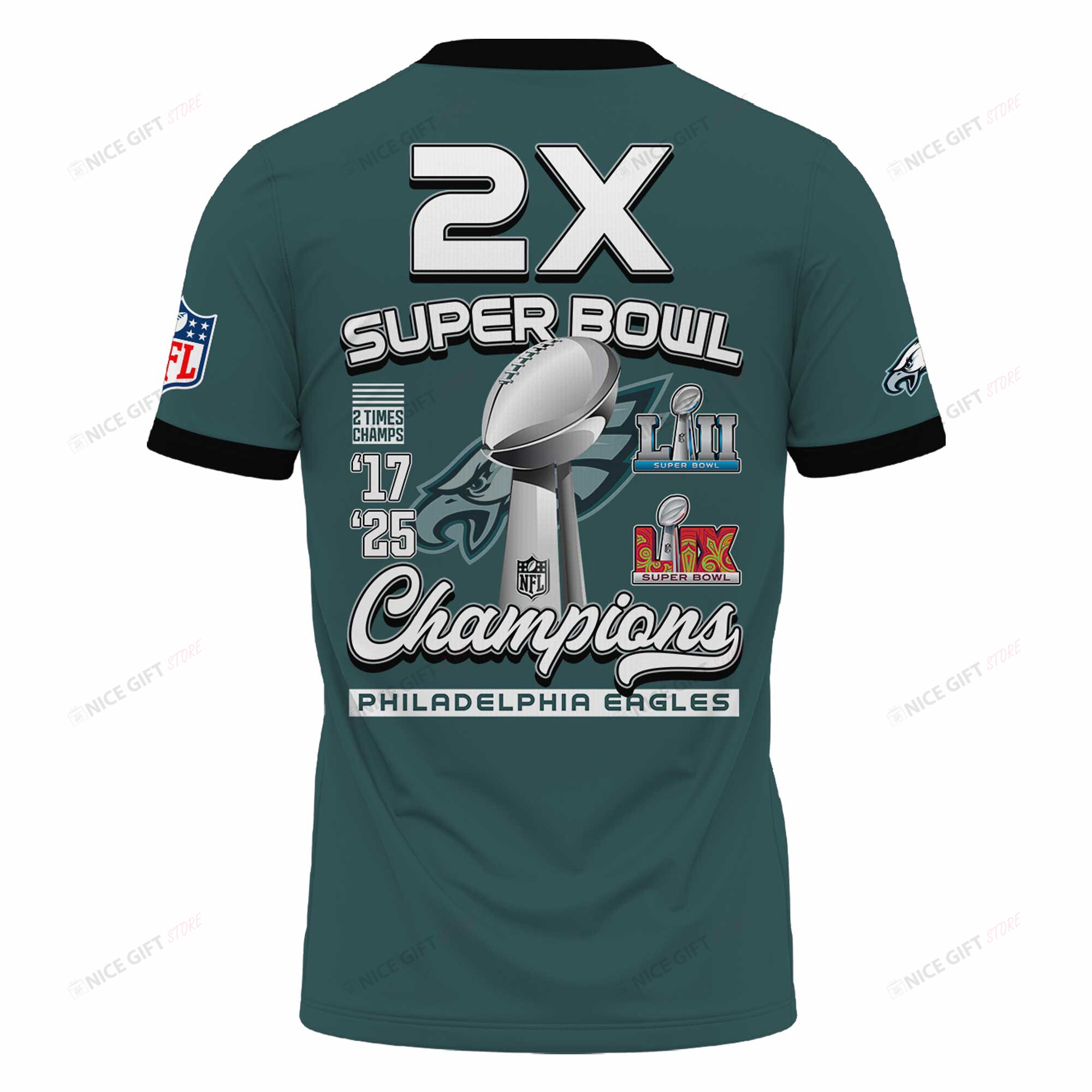 Philadelphia Eagles Super Bowl Champions 3D T-shirt 3TS-I9P4
