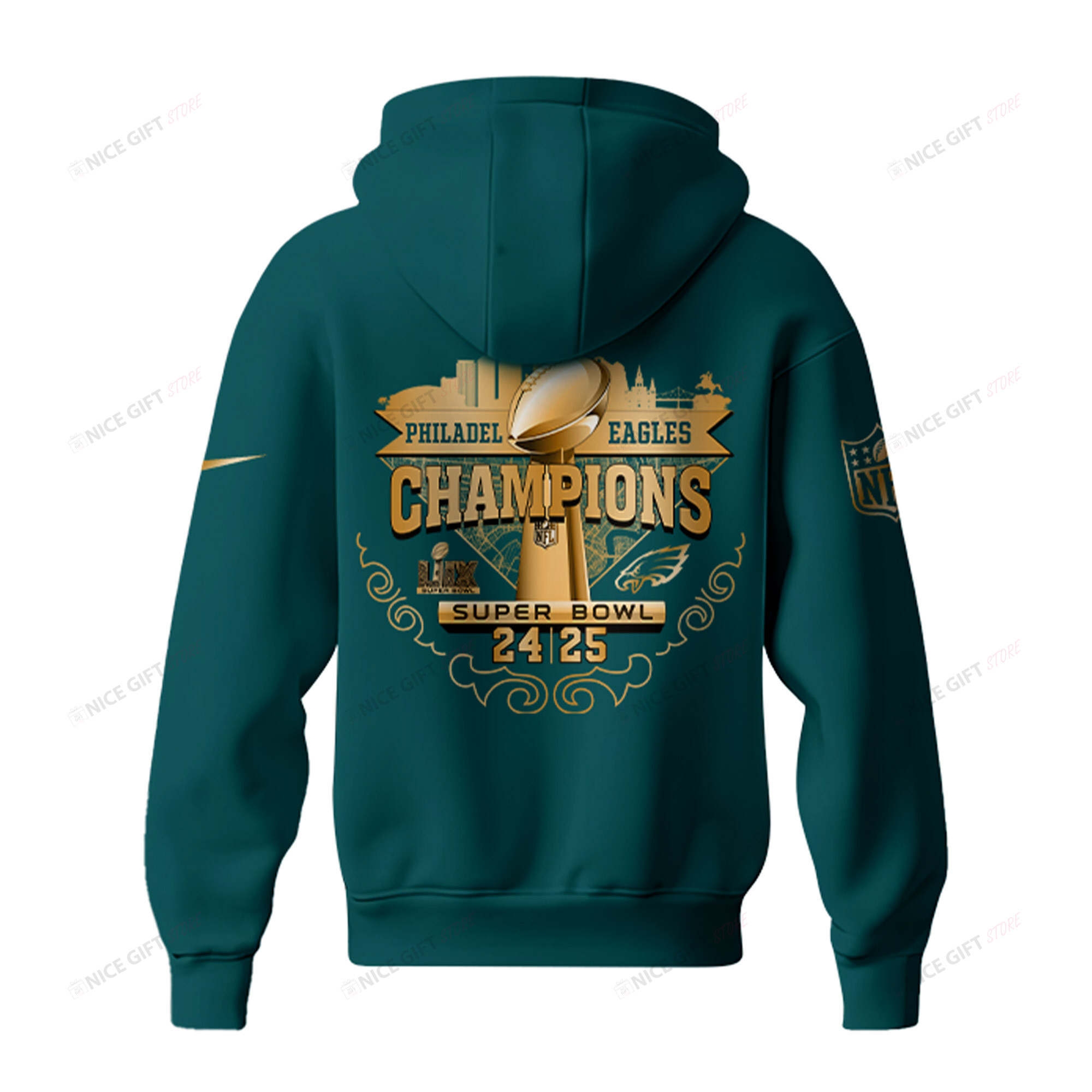 Philadelphia Eagles Super Bowl Champions Zip Hoodie 3D 3ZH-H6T7