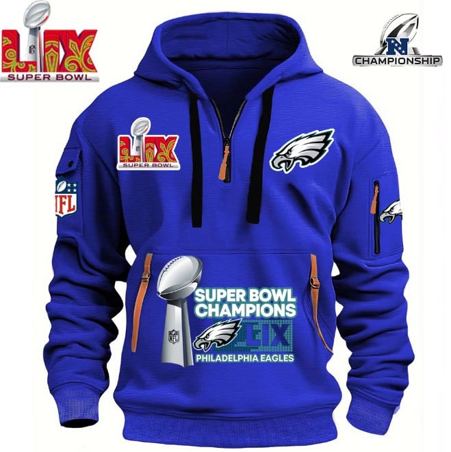 Philadelphia Eagles Super Bowl Championship - HOODIE HALF ZIPPER - QTA405111383