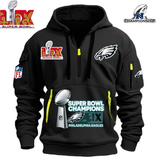Philadelphia Eagles Super Bowl Championship - HOODIE HALF ZIPPER - QTA405111383