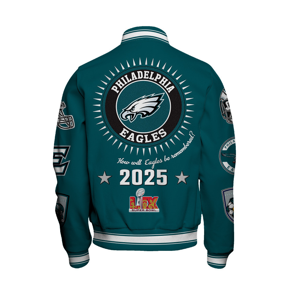 Philadelphia Eagles Super Bowl LIX Celebrate The Champions Varsity Jacket