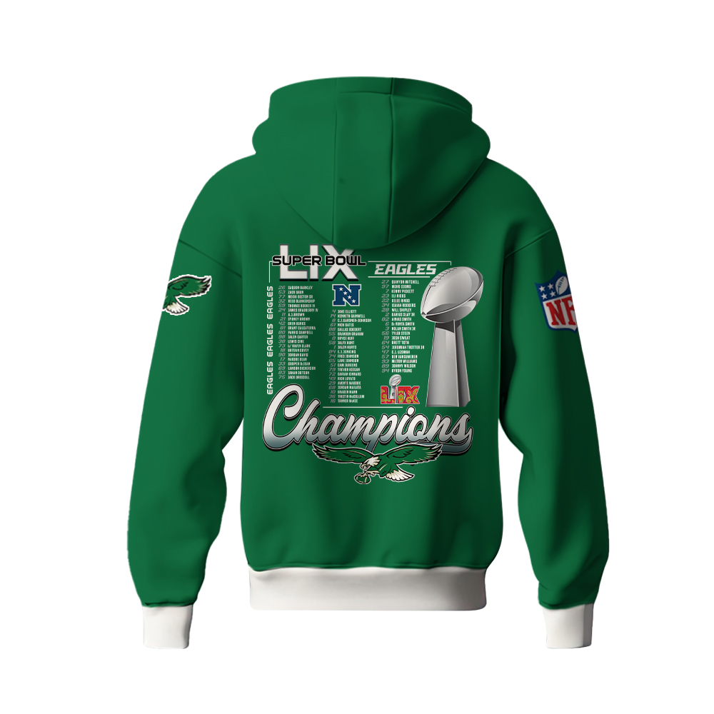 Philadelphia Eagles Super Bowl LIX Champions Hoodie 2025