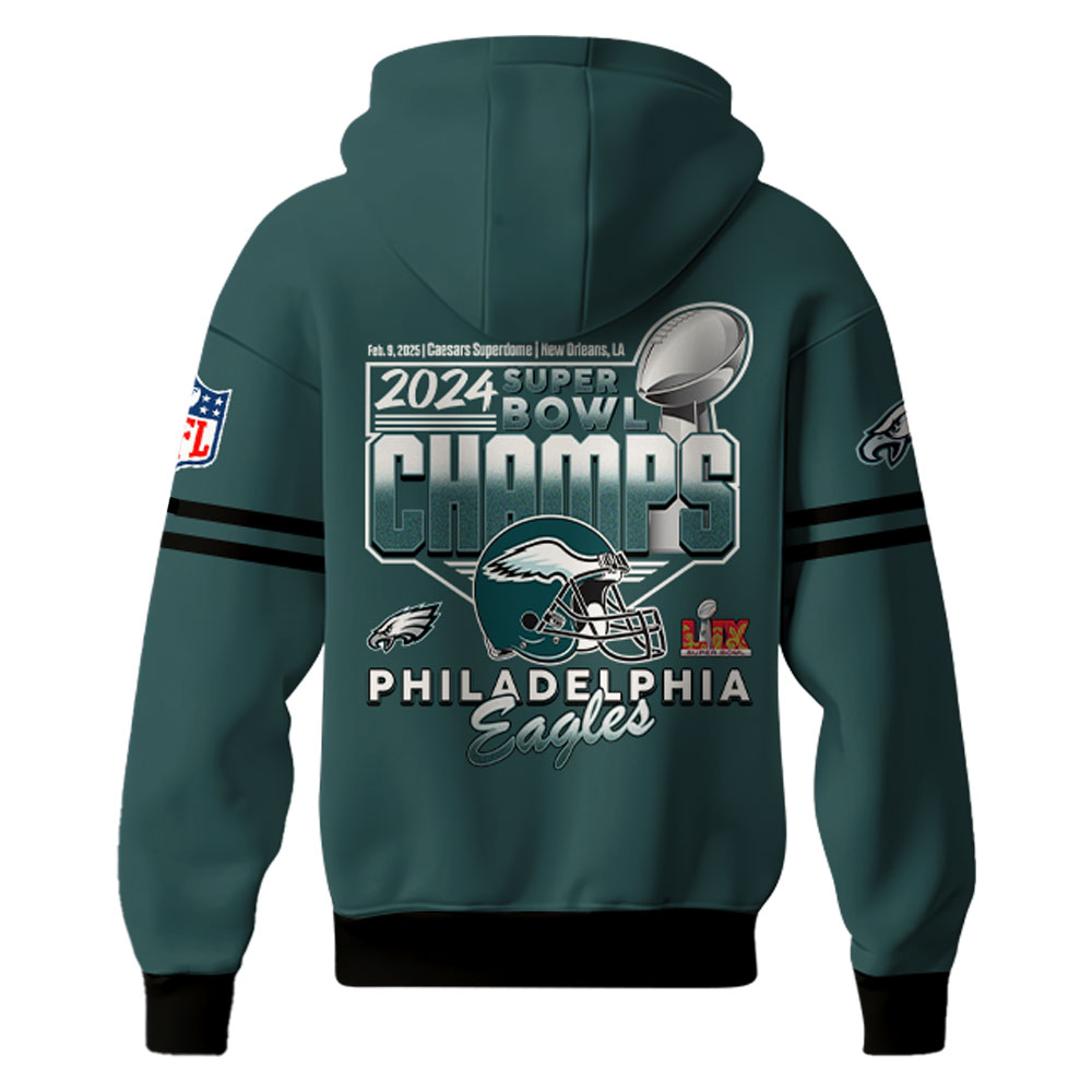 Philadelphia Eagles Super Bowl LIX Champions Hoodie 2025 v2