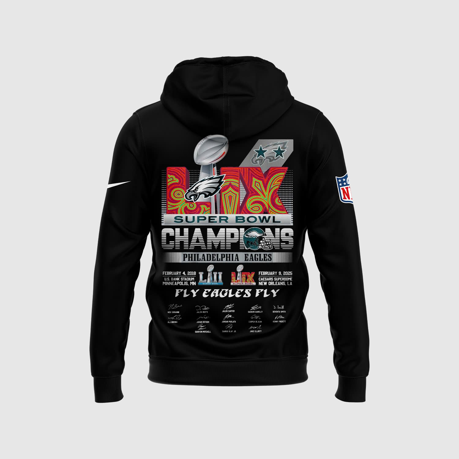 Philadelphia Eagles Super Bowl LIX Champions Hoodie V3