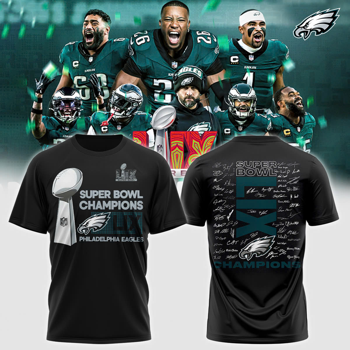 Philadelphia Eagles Super Bowl LIX T-Shirt