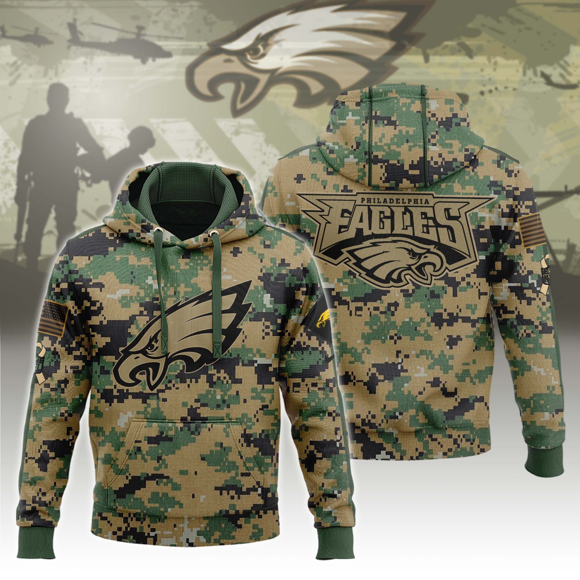 Philadelphia Eagles Veterans Hoodie 01