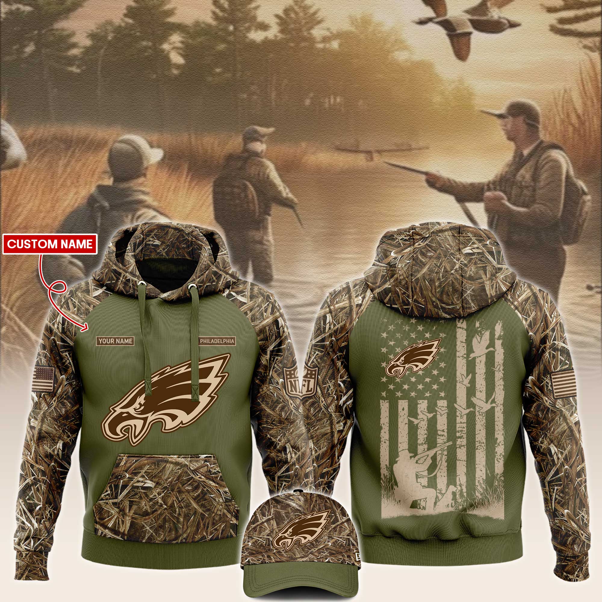 Philadelphia Eagles x Hunting Hoodie V2
