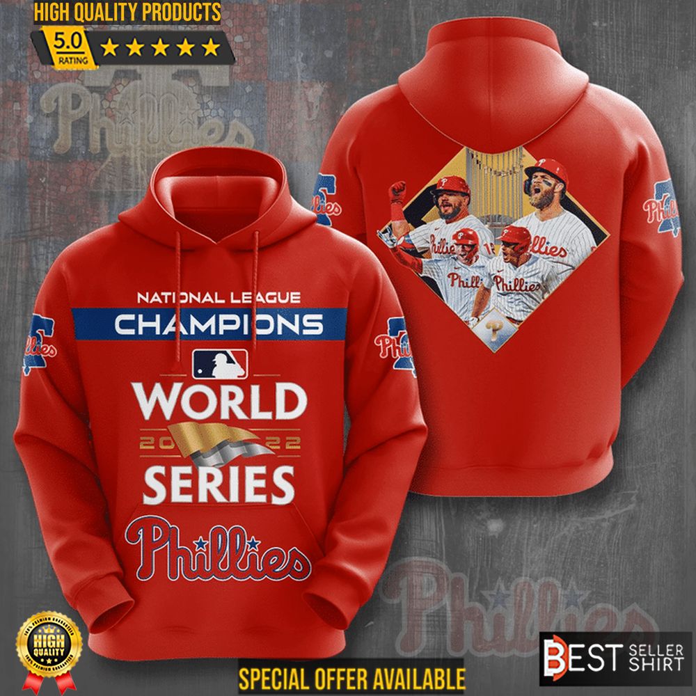 Philadelphia Phillies National League Champions World Series 3d Hoodies Philies Sweatshirts
