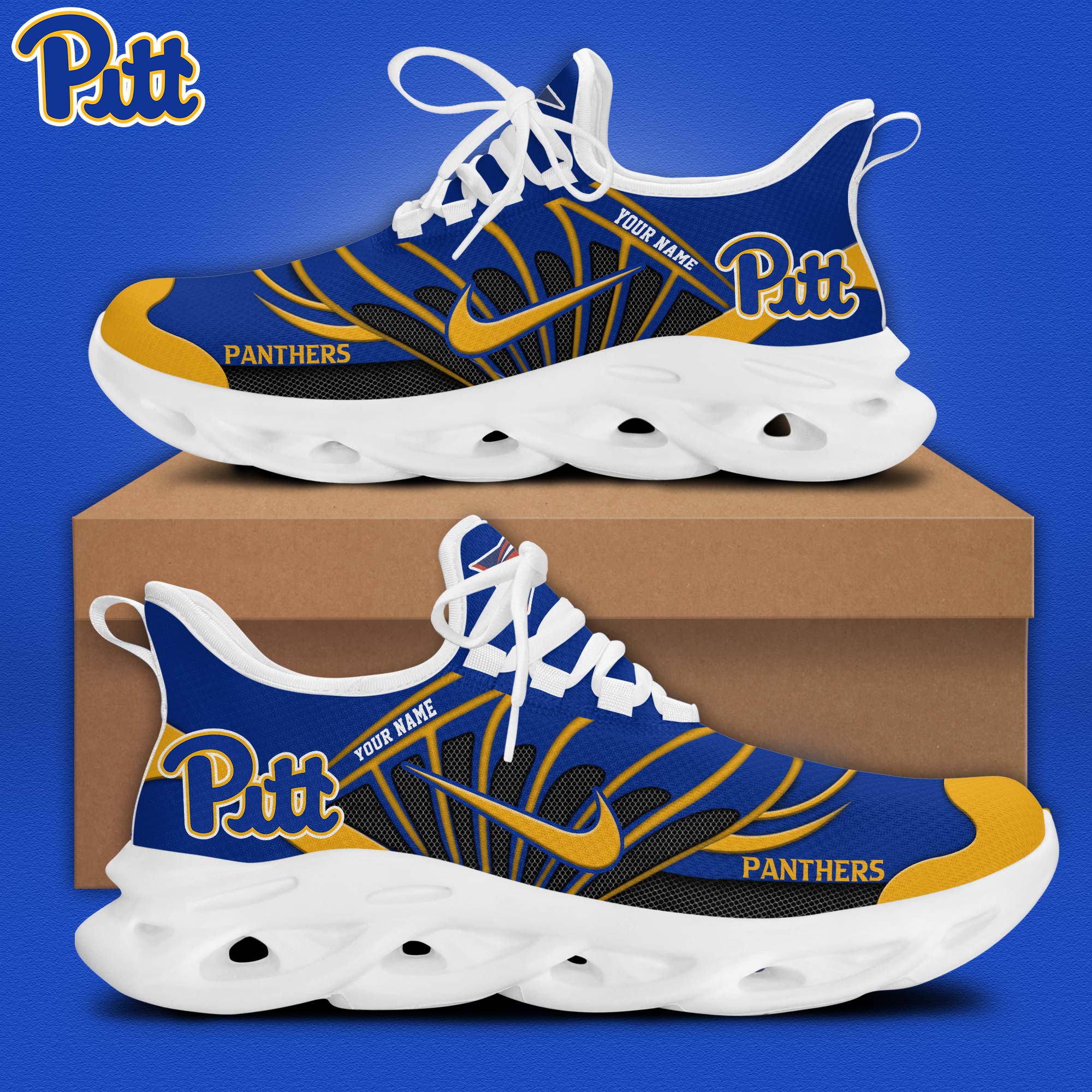 Pittsburgh Panthers Football Personalized Max Soul Shoes