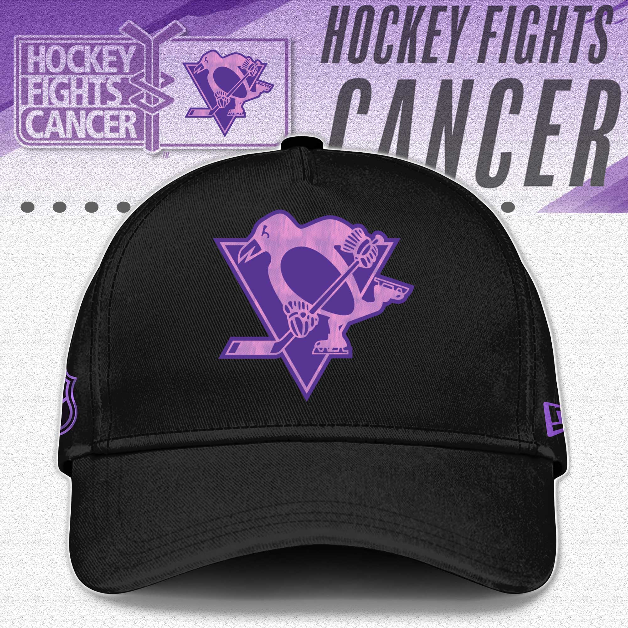 Pittsburgh Penguins Hockey Fights Cancer Hoodie #2