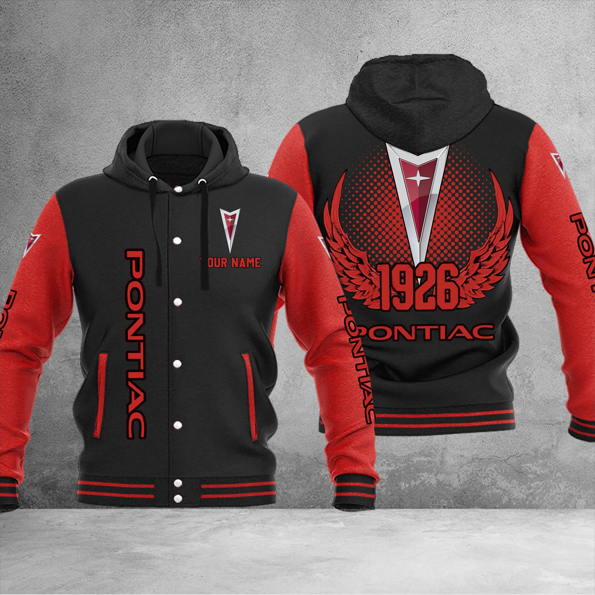 Pontiac DMHJ1070 Baseball Jacket Multicolor