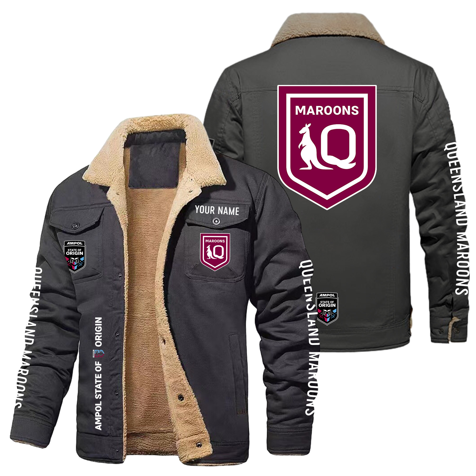 Queensland Maroons Personalized Fleece Casual Jacket – Edition