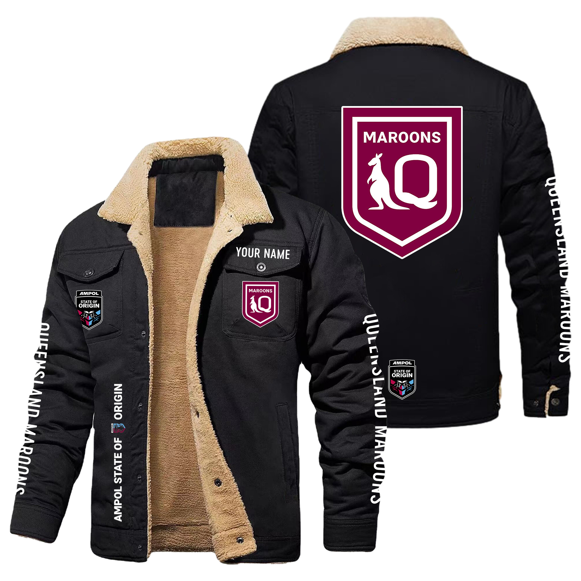 Queensland Maroons Personalized Fleece Casual Jacket – Edition