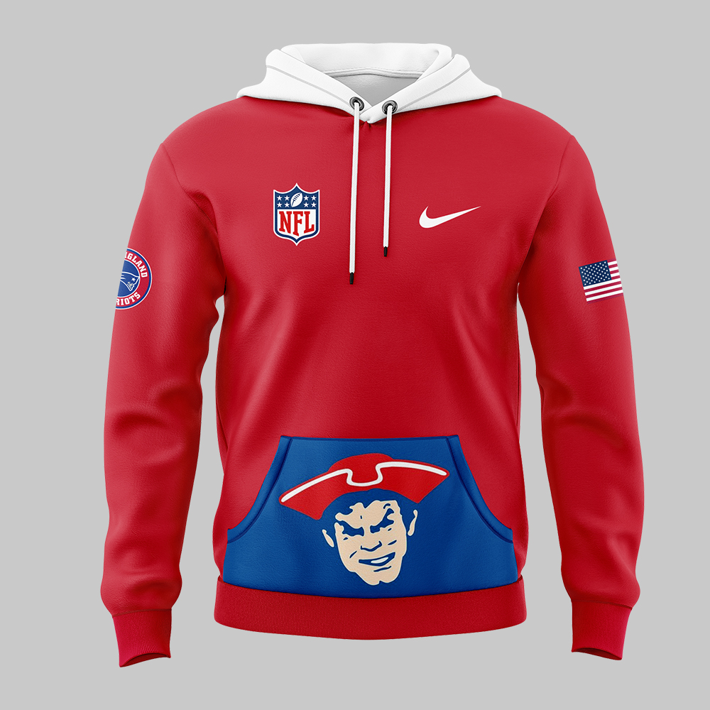 Red Throwback New England Patriots Rewind Club Hoodie