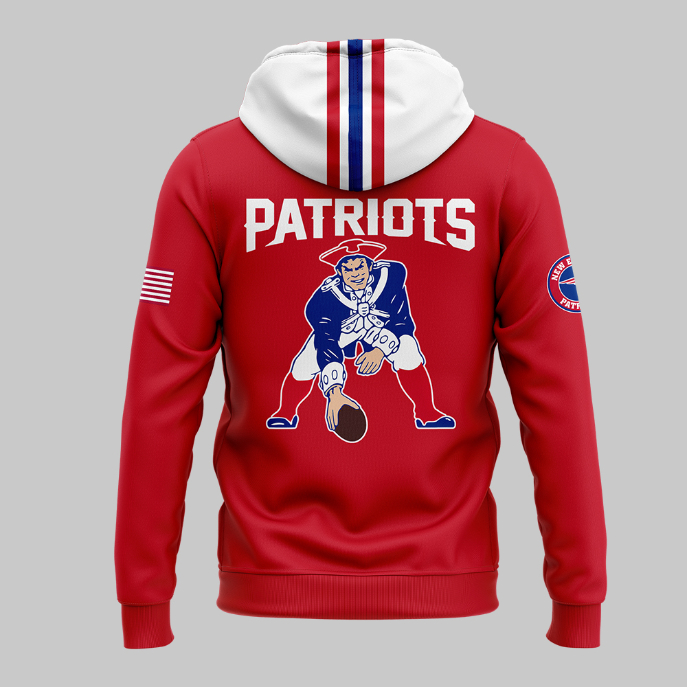 Red Throwback New England Patriots Rewind Club Hoodie