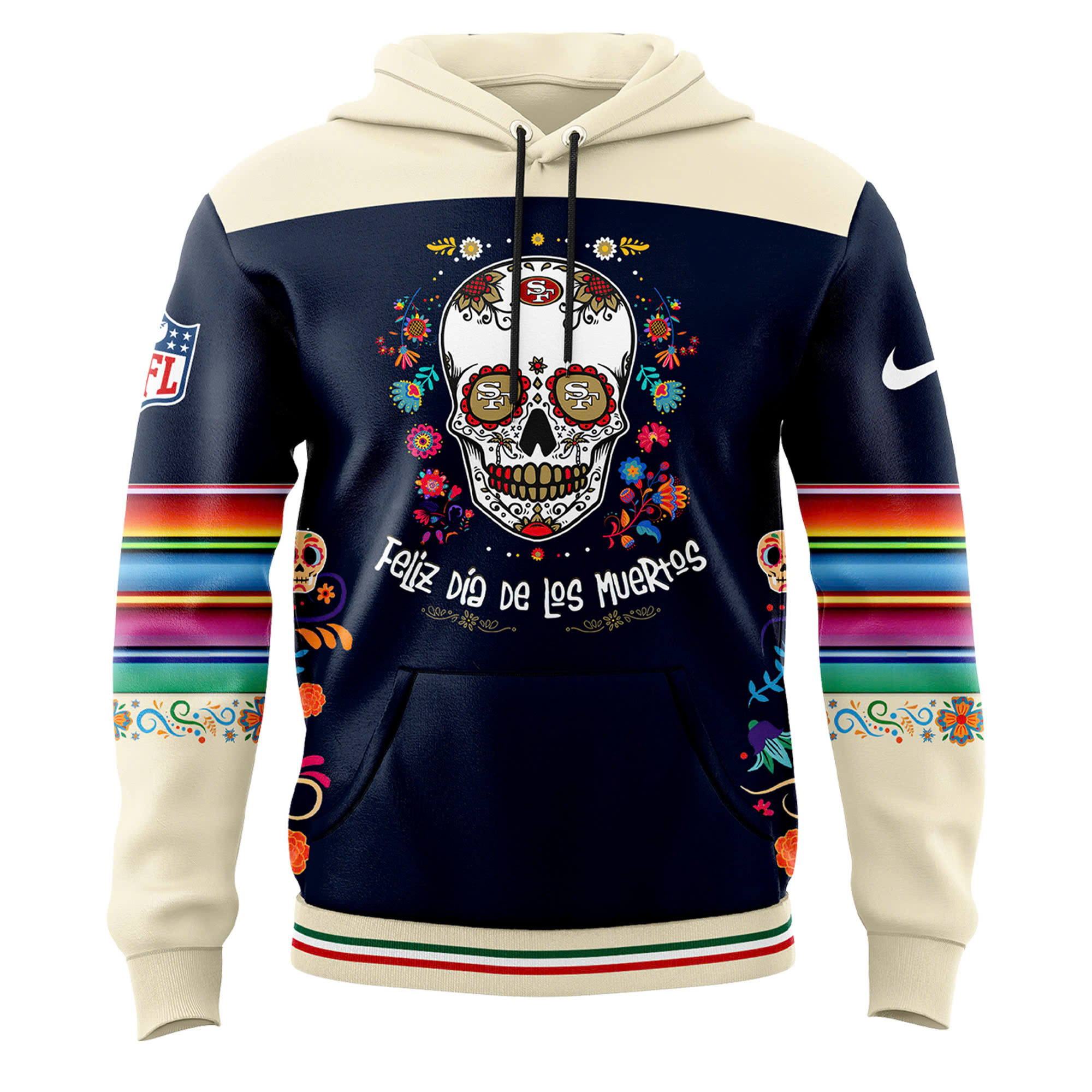 San Francisco 49ers Dia De Los Muertos Premium Pullover Hoodie